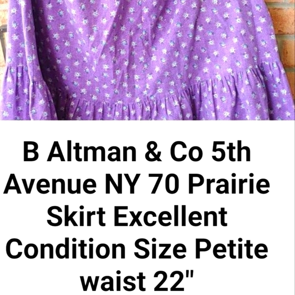 B ALTMAN & CO 5th AVE NY 70 PRAIRE SKIRT SIZE PETITE - Picture 2 of 2